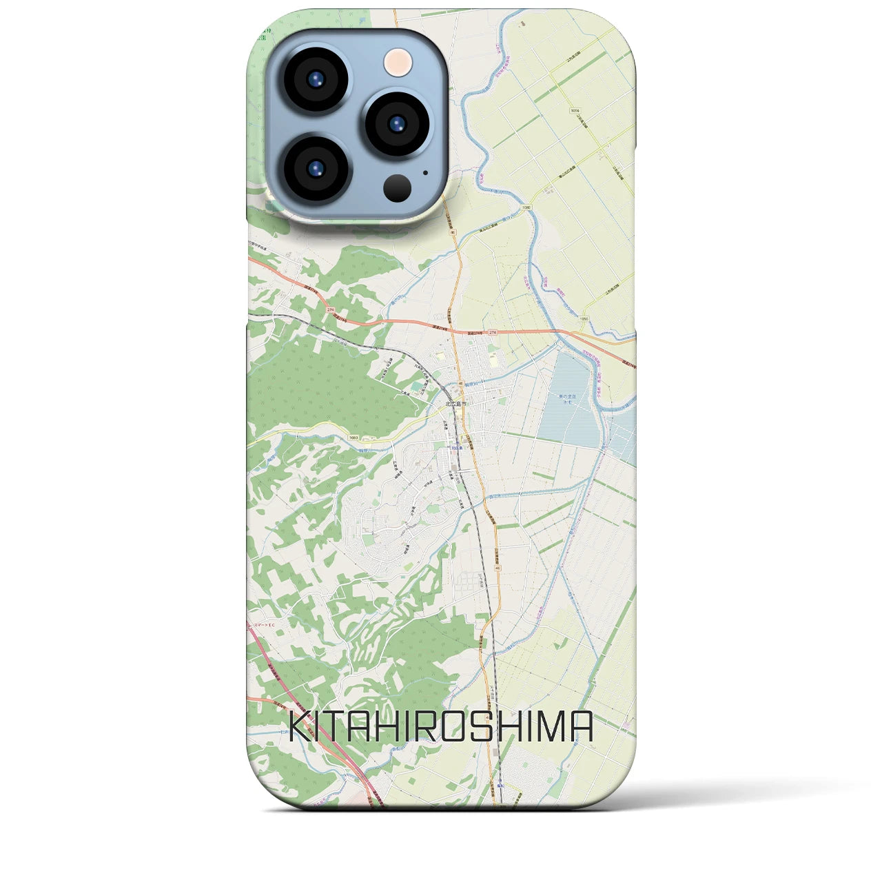【北広島】地図柄iPhoneケース（バックカバータイプ・ナチュラル）iPhone 13 Pro Max 用
