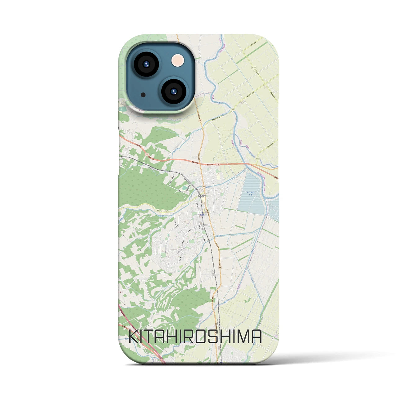 【北広島】地図柄iPhoneケース（バックカバータイプ・ナチュラル）iPhone 13 用