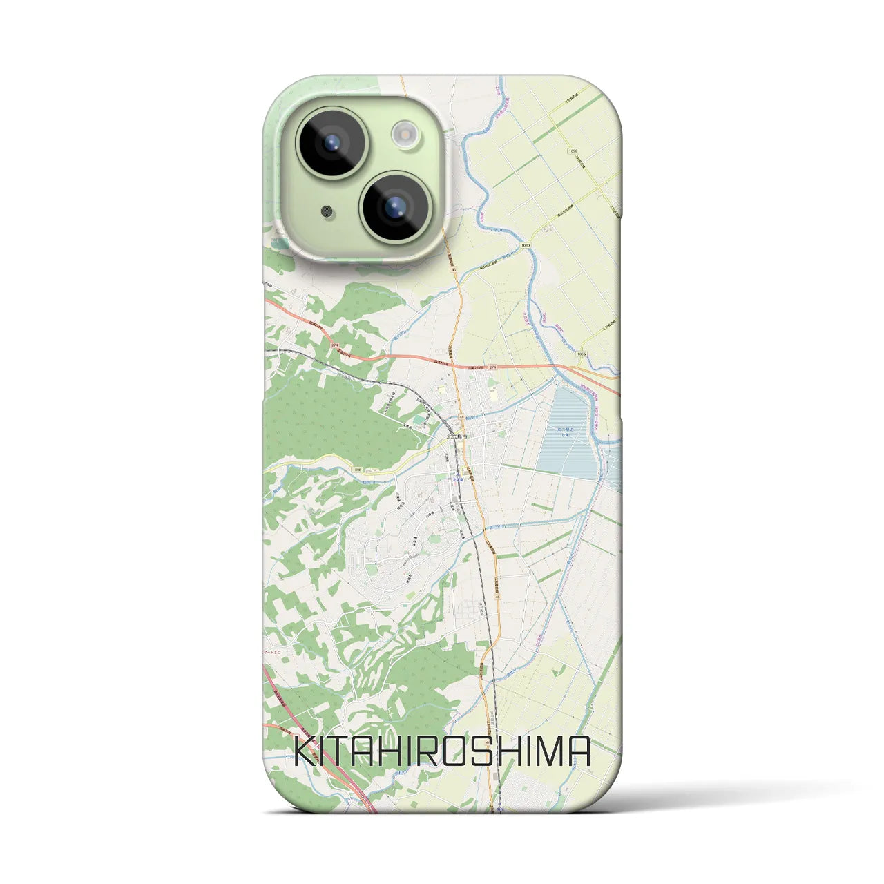 【北広島】地図柄iPhoneケース（バックカバータイプ・ナチュラル）iPhone 15 用