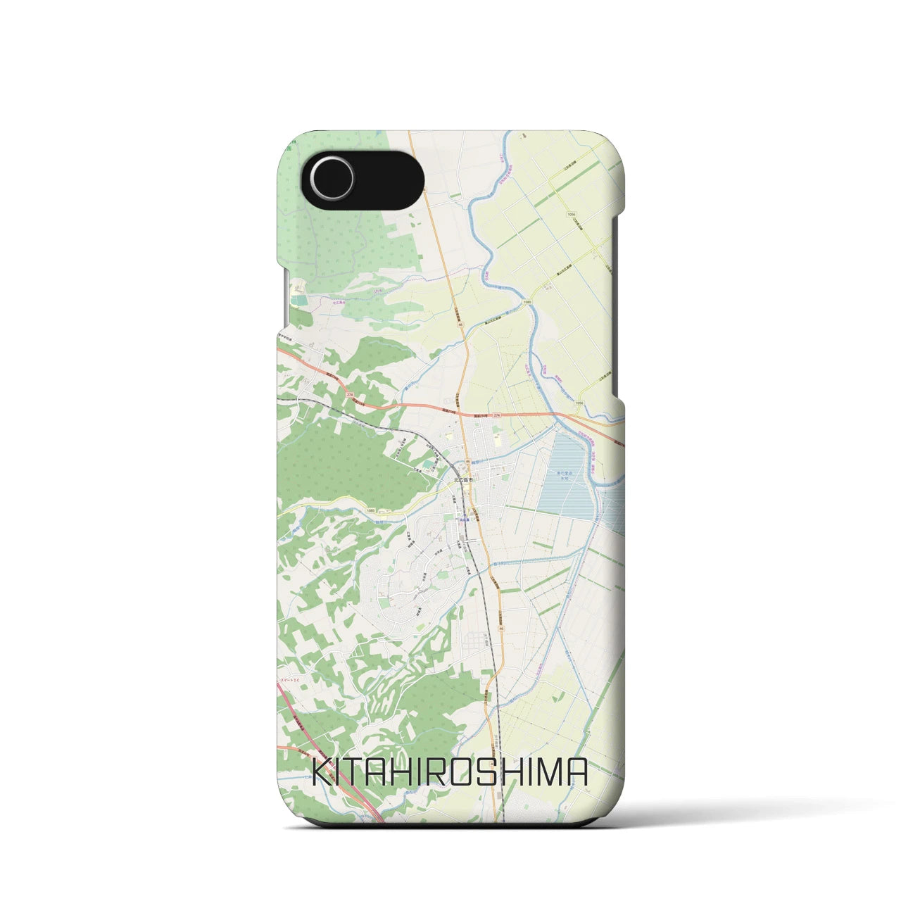 【北広島】地図柄iPhoneケース（バックカバータイプ・ナチュラル）iPhone SE（第3 / 第2世代） / 8 / 7 / 6s / 6 用