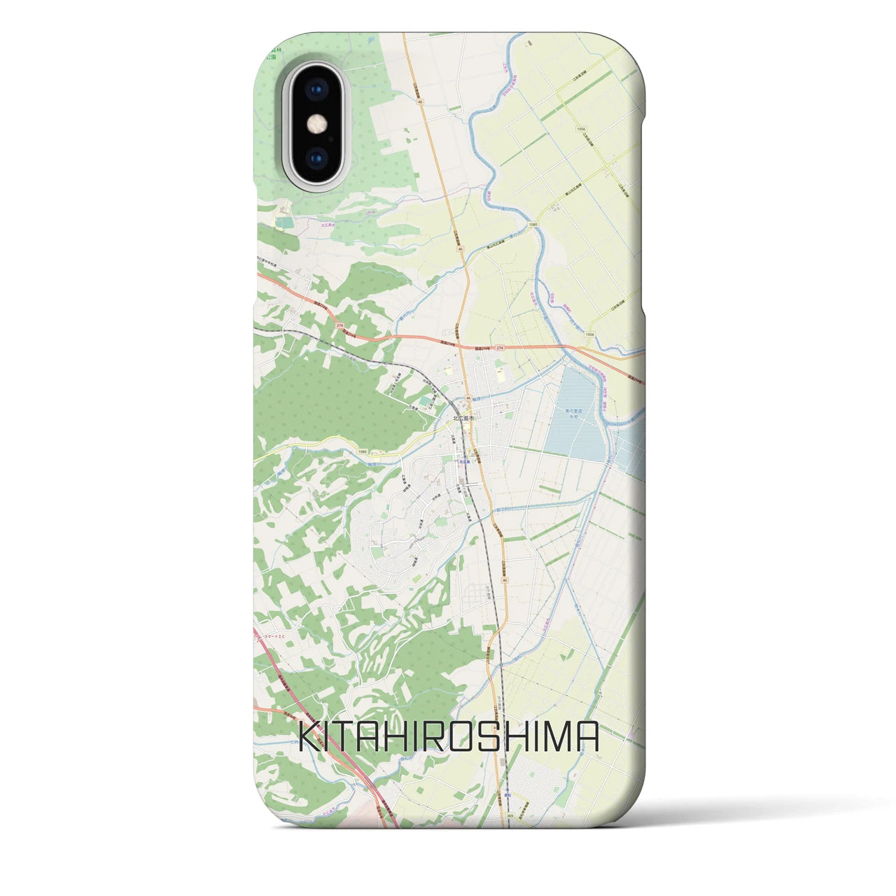 【北広島】地図柄iPhoneケース（バックカバータイプ・ナチュラル）iPhone XS Max 用