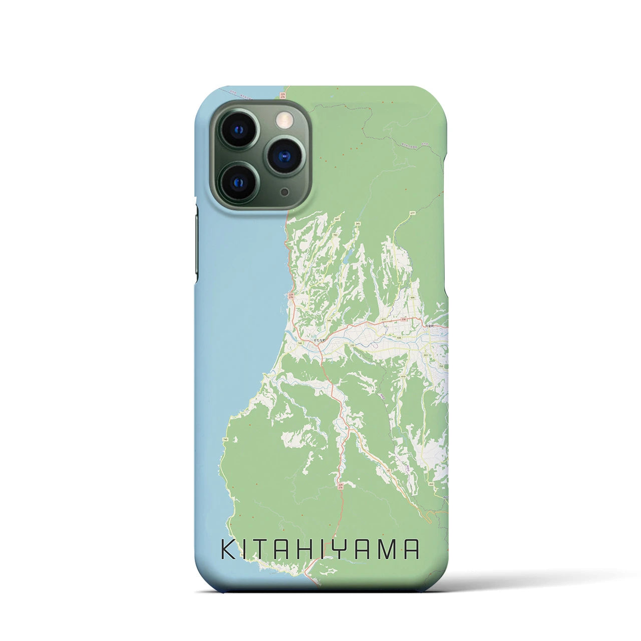 【北檜山】地図柄iPhoneケース（バックカバータイプ・ナチュラル）iPhone 11 Pro 用