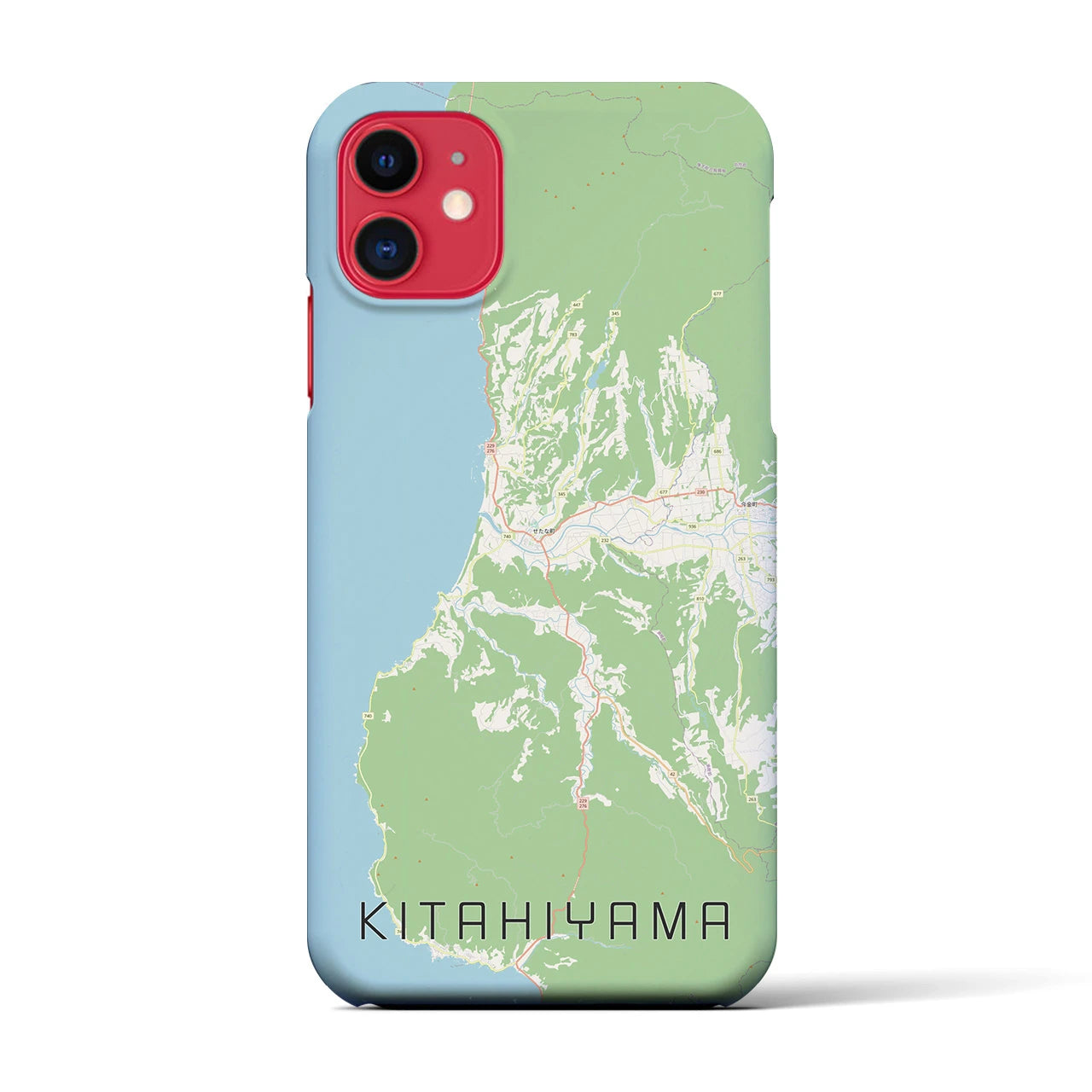 【北檜山】地図柄iPhoneケース（バックカバータイプ・ナチュラル）iPhone 11 用