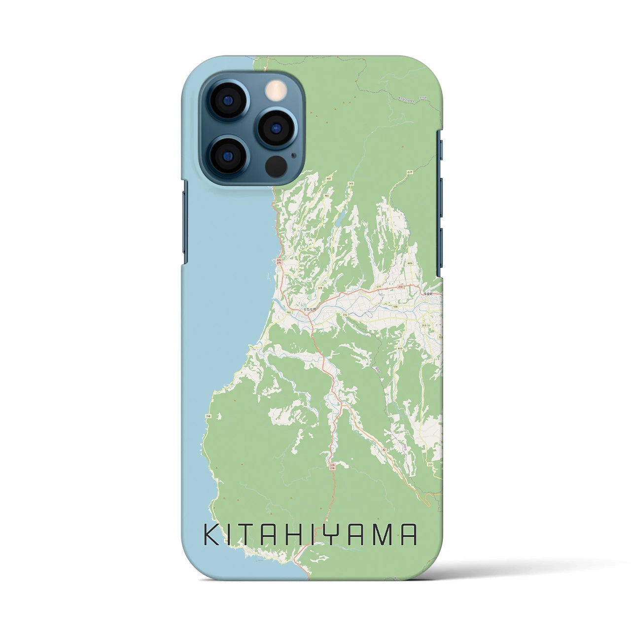 【北檜山】地図柄iPhoneケース（バックカバータイプ・ナチュラル）iPhone 12 / 12 Pro 用