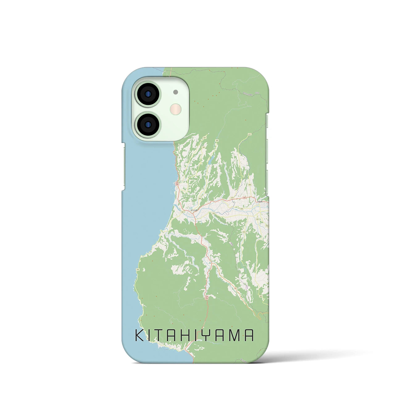 【北檜山】地図柄iPhoneケース（バックカバータイプ・ナチュラル）iPhone 12 mini 用