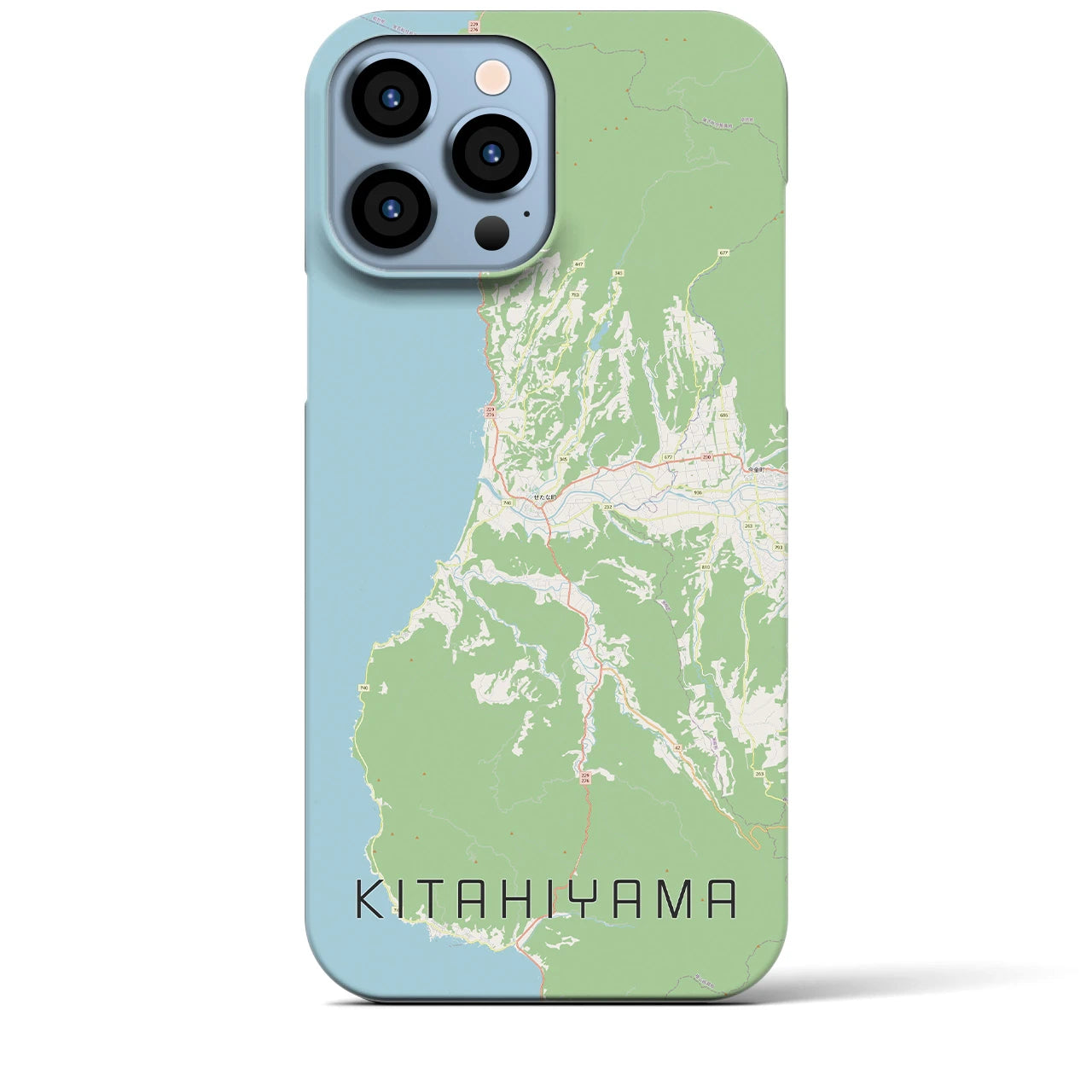 【北檜山】地図柄iPhoneケース（バックカバータイプ・ナチュラル）iPhone 13 Pro Max 用