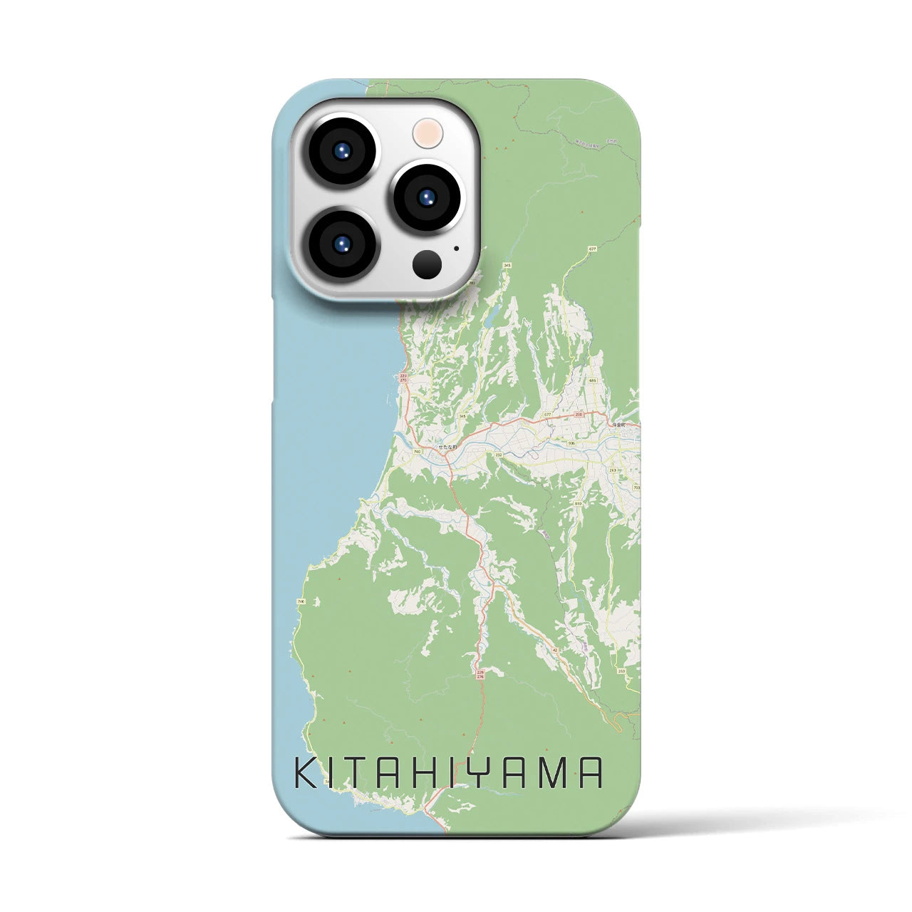 【北檜山】地図柄iPhoneケース（バックカバータイプ・ナチュラル）iPhone 13 Pro 用