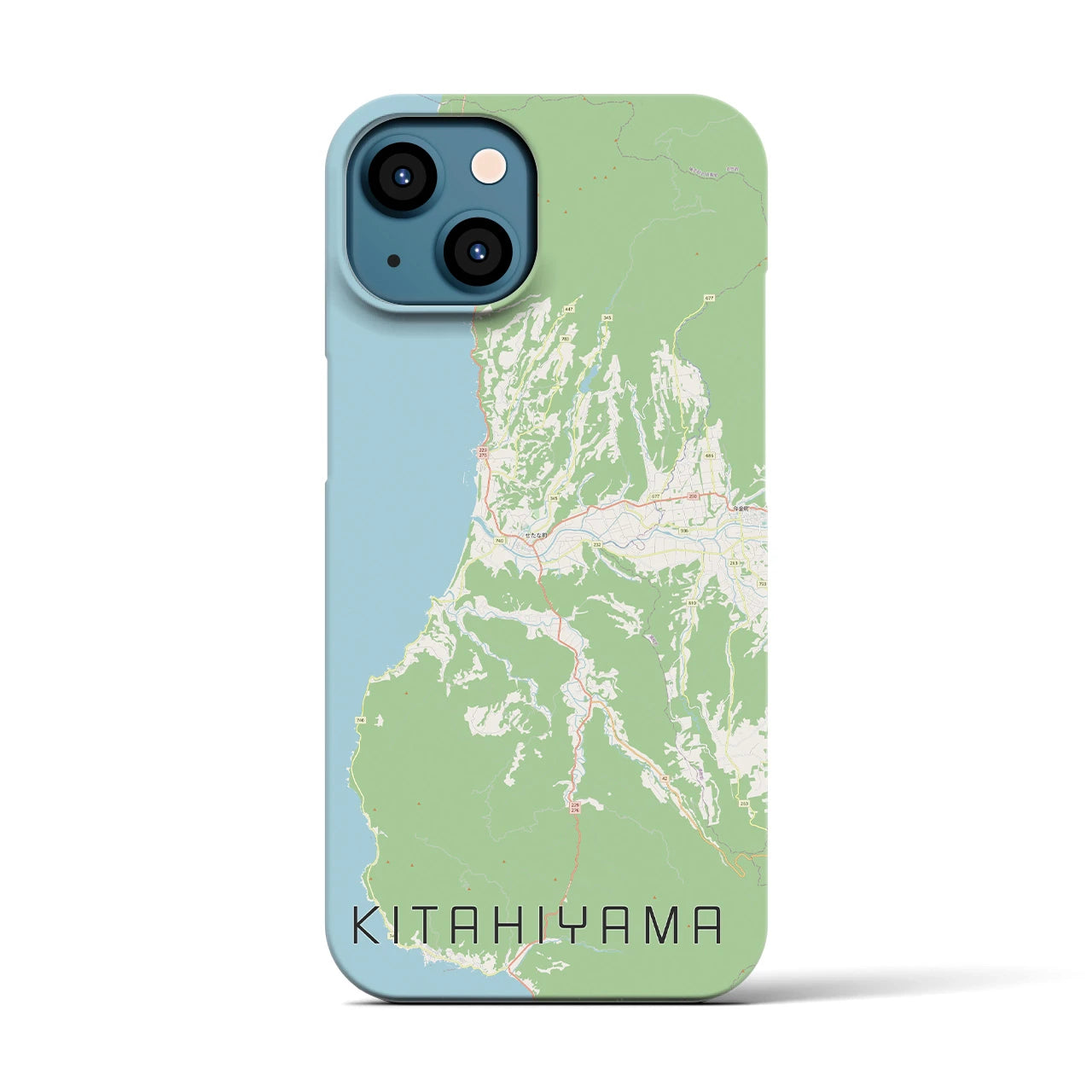 【北檜山】地図柄iPhoneケース（バックカバータイプ・ナチュラル）iPhone 13 用