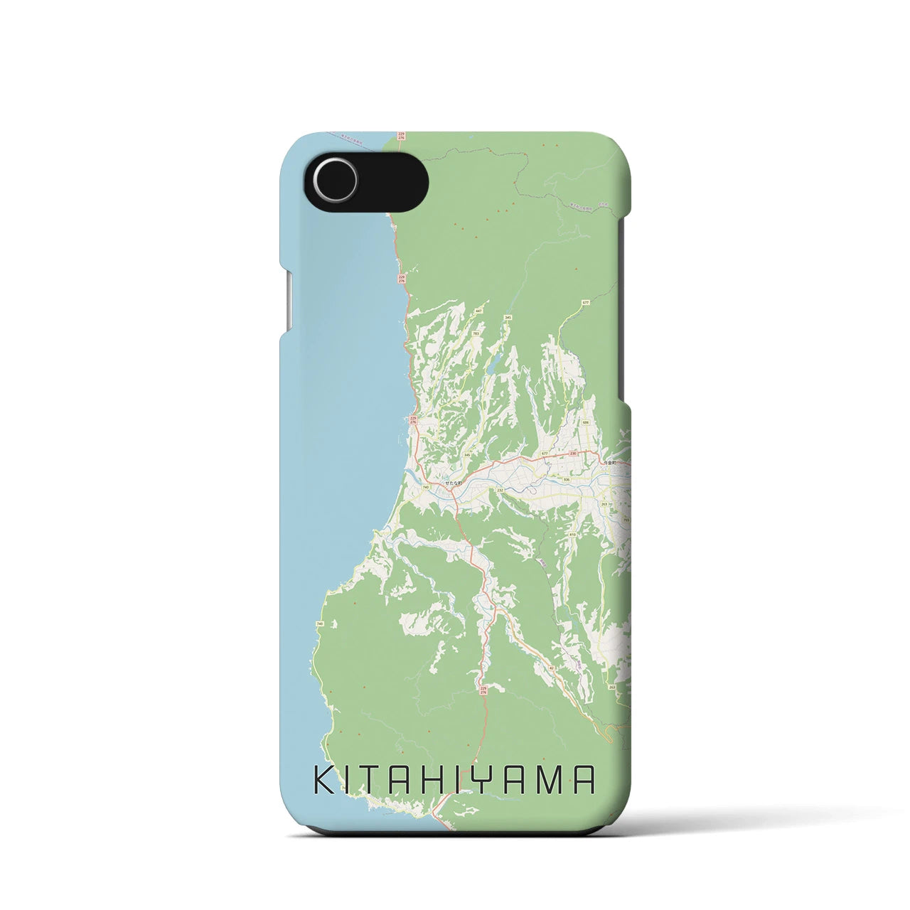 【北檜山】地図柄iPhoneケース（バックカバータイプ・ナチュラル）iPhone SE（第3 / 第2世代） / 8 / 7 / 6s / 6 用