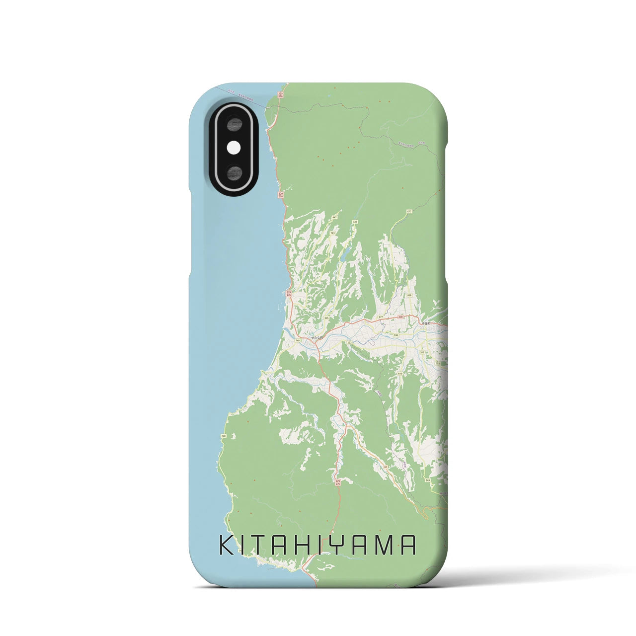 【北檜山】地図柄iPhoneケース（バックカバータイプ・ナチュラル）iPhone XS / X 用