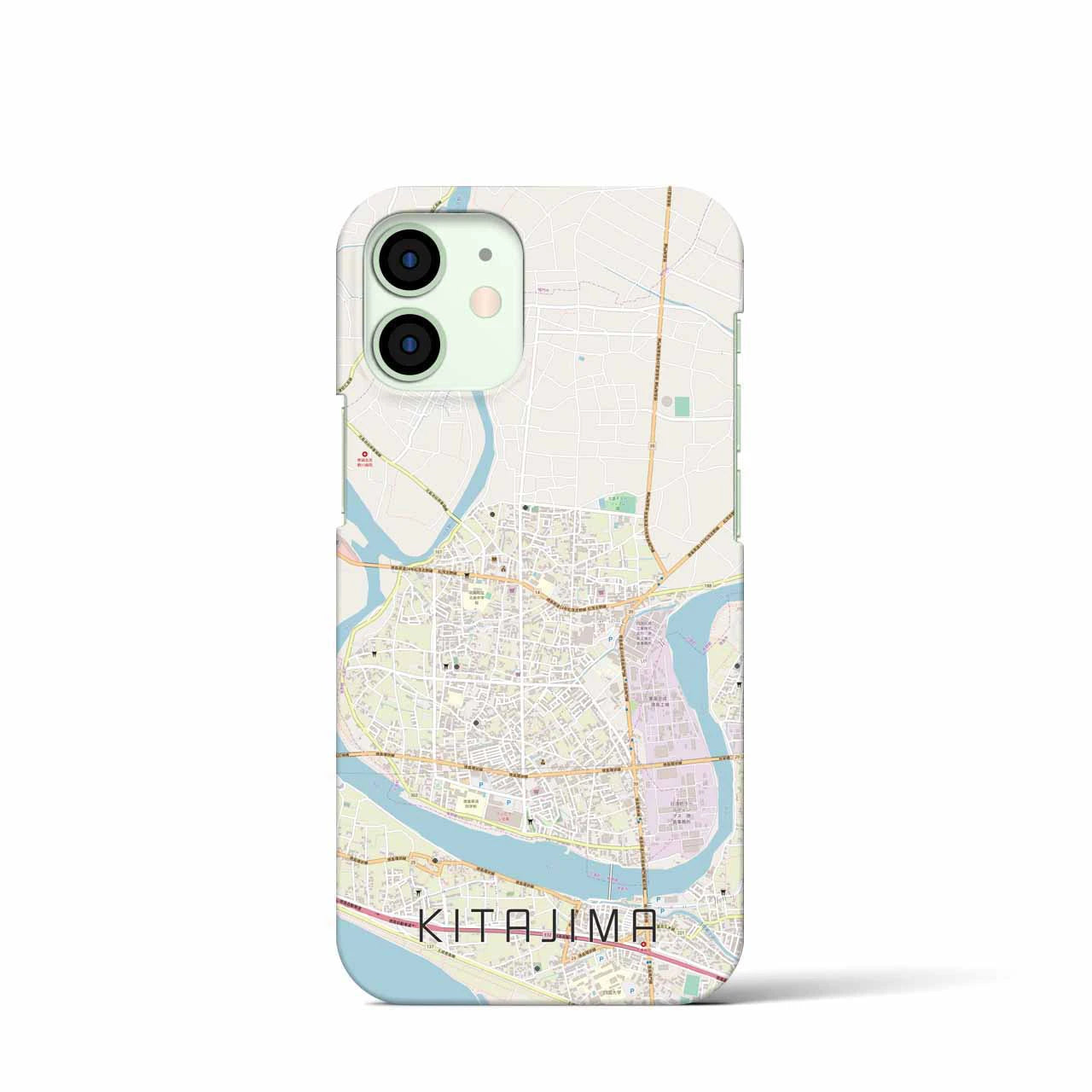 【北島】地図柄iPhoneケース（バックカバータイプ・ナチュラル）iPhone 12 mini 用
