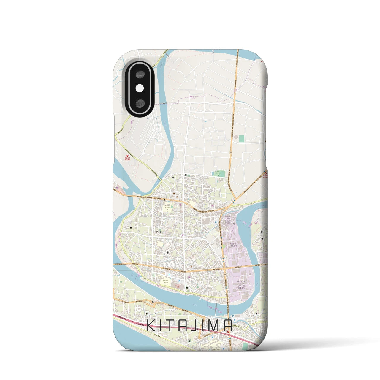【北島】地図柄iPhoneケース（バックカバータイプ・ナチュラル）iPhone XS / X 用