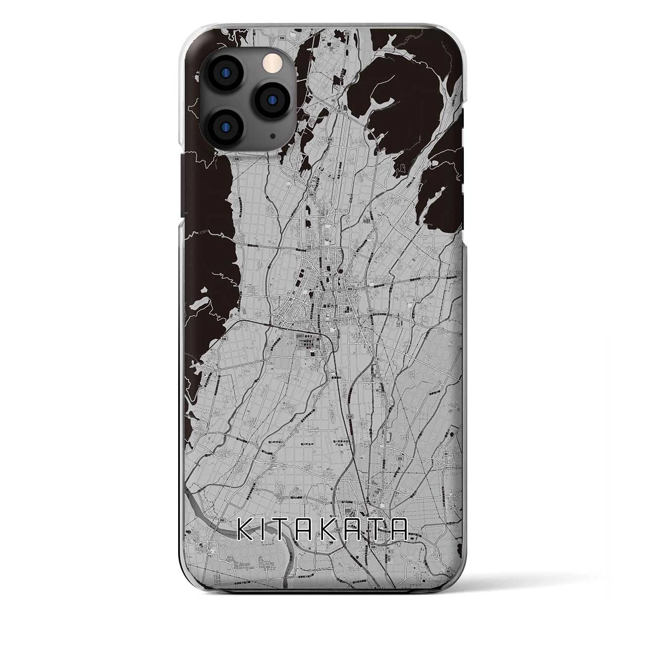 【喜多方】地図柄iPhoneケース（クリアタイプ・モノトーン）iPhone 11 Pro Max 用