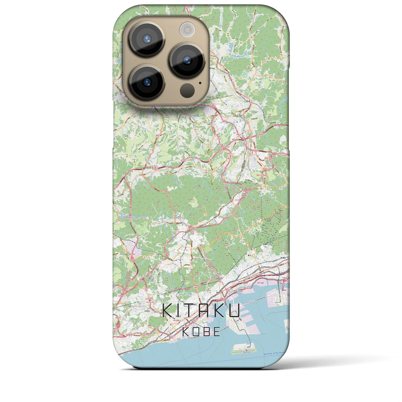 【北区（神戸市）】地図柄iPhoneケース（バックカバータイプ・ナチュラル）iPhone 14 Pro Max 用