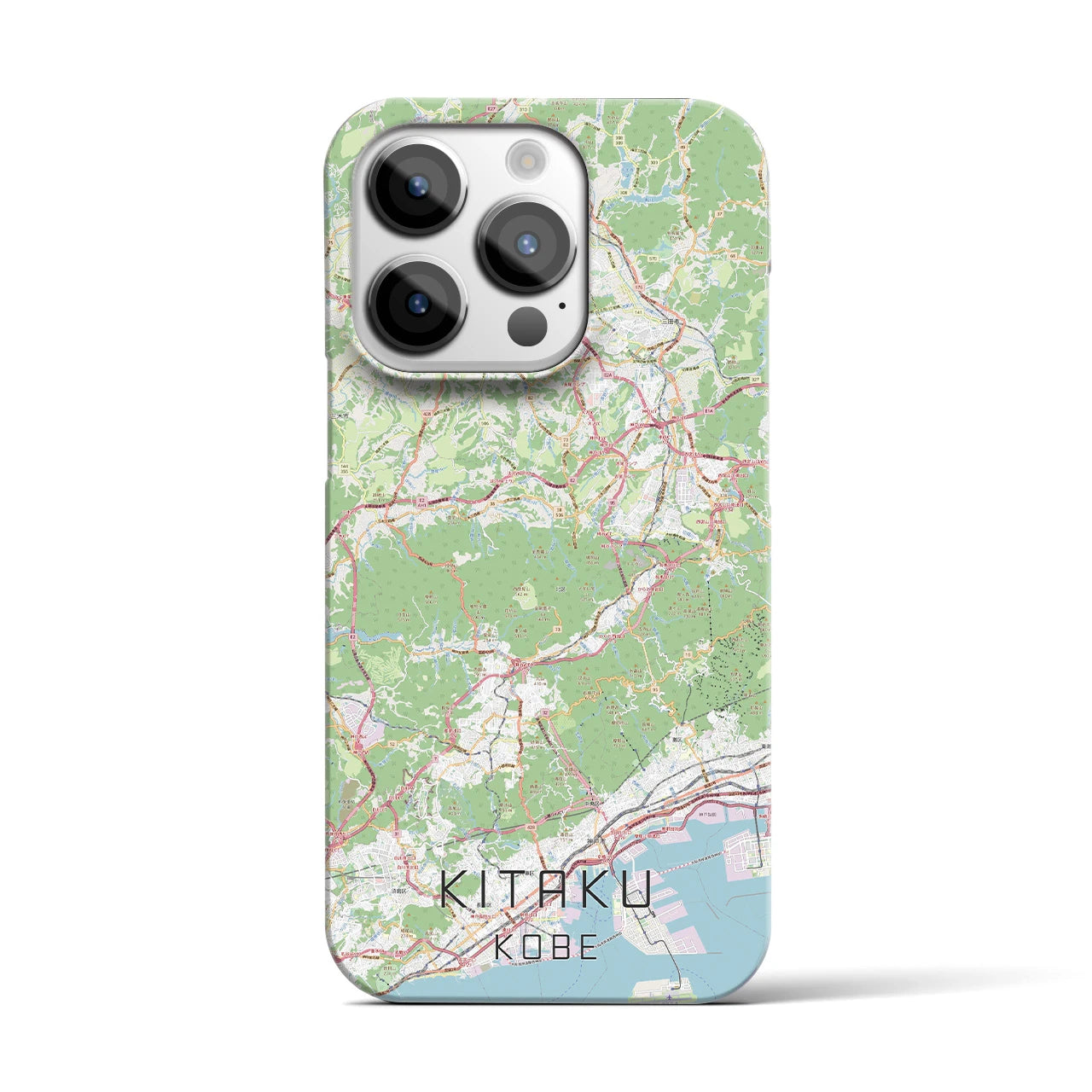 【北区（神戸市）】地図柄iPhoneケース（バックカバータイプ・ナチュラル）iPhone 14 Pro 用