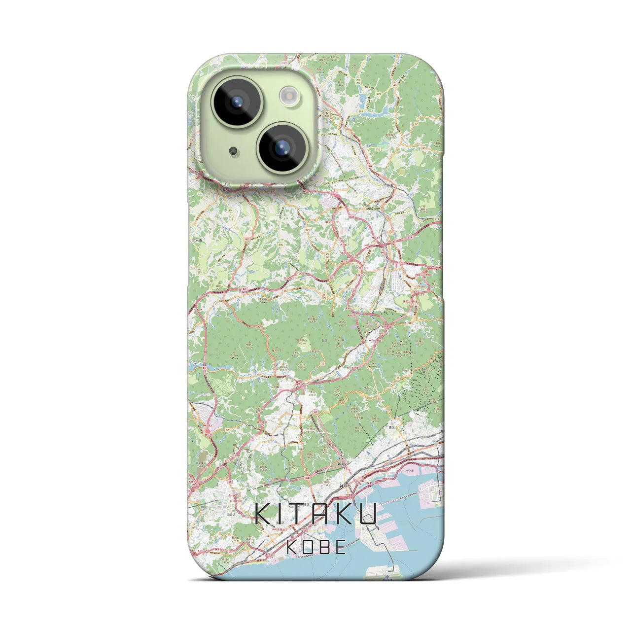 【北区（神戸市）】地図柄iPhoneケース（バックカバータイプ・ナチュラル）iPhone 15 用