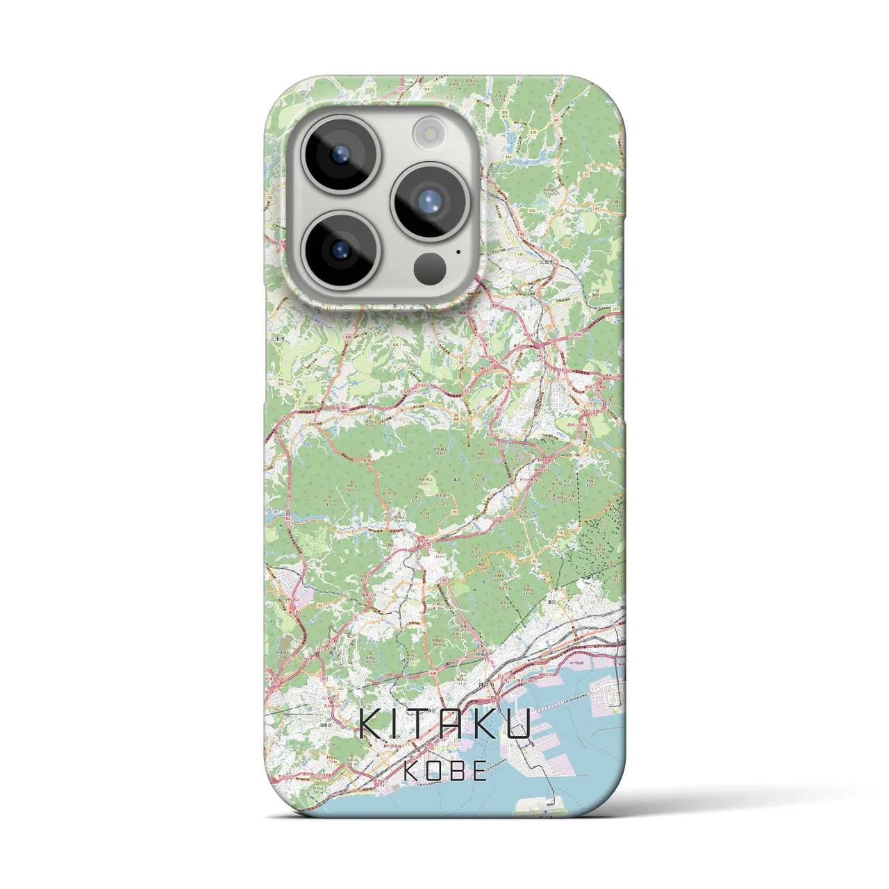 【北区（神戸市）】地図柄iPhoneケース（バックカバータイプ・ナチュラル）iPhone 15 Pro 用