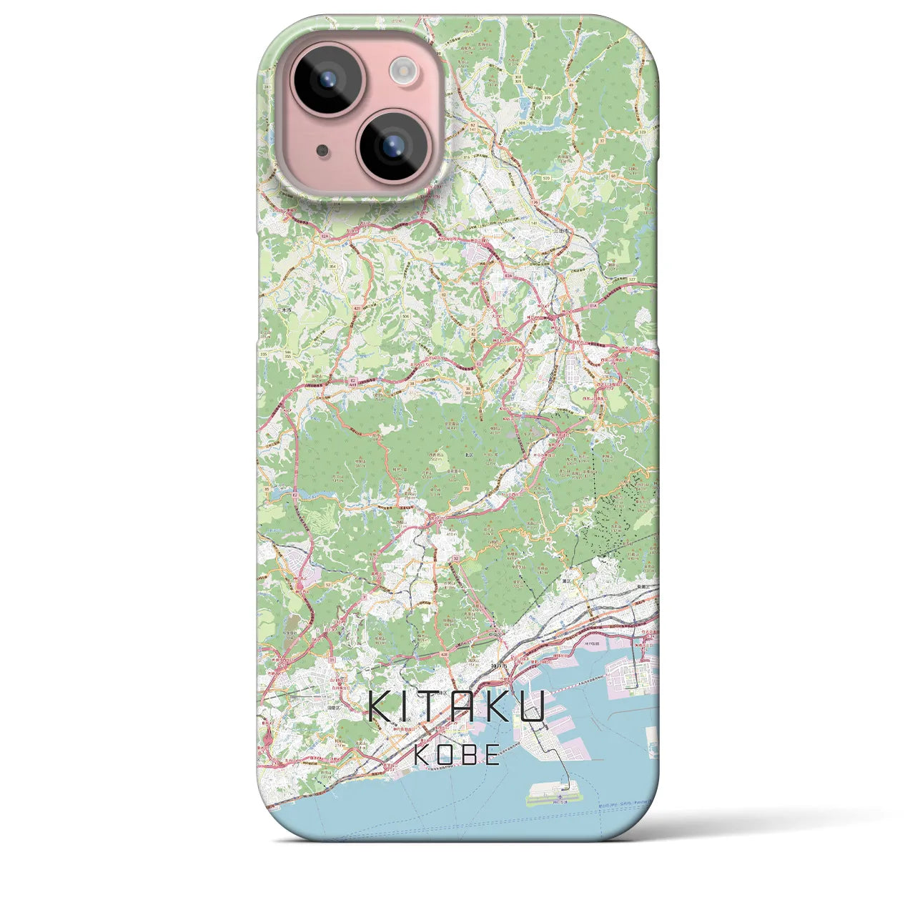 【北区（神戸市）】地図柄iPhoneケース（バックカバータイプ・ナチュラル）iPhone 15 Plus 用