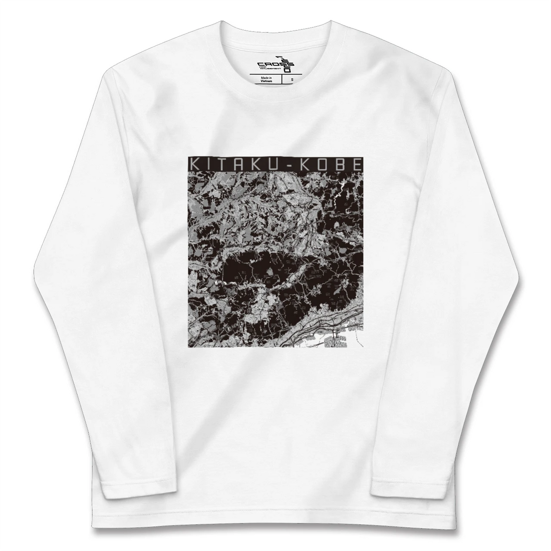 【北区(神戸市)(兵庫県)】地図柄ロングスリーブTシャツ