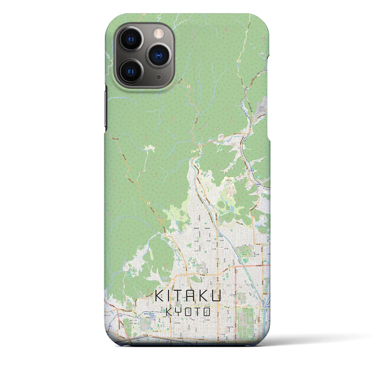 【北区（京都市）】地図柄iPhoneケース（バックカバータイプ・ナチュラル）iPhone 11 Pro Max 用