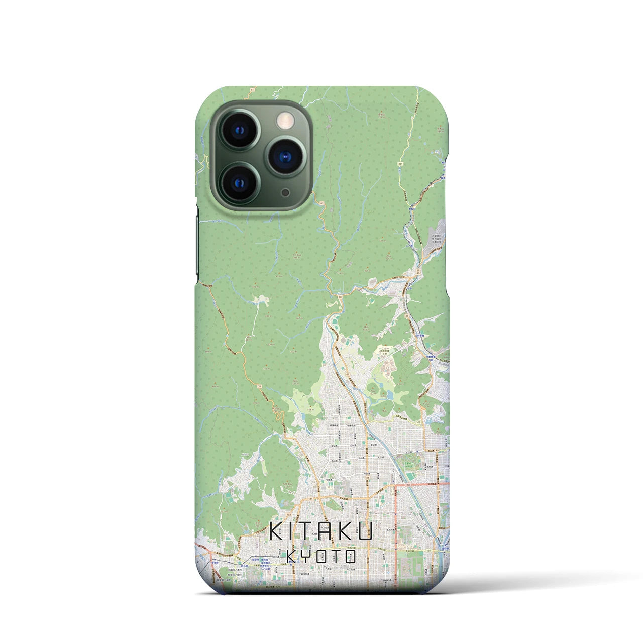 【北区（京都市）】地図柄iPhoneケース（バックカバータイプ・ナチュラル）iPhone 11 Pro 用