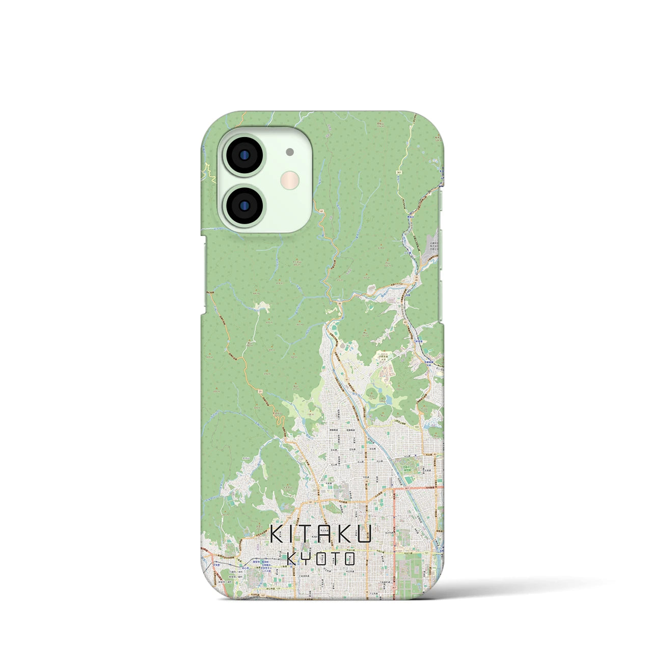 【北区（京都市）】地図柄iPhoneケース（バックカバータイプ・ナチュラル）iPhone 12 mini 用