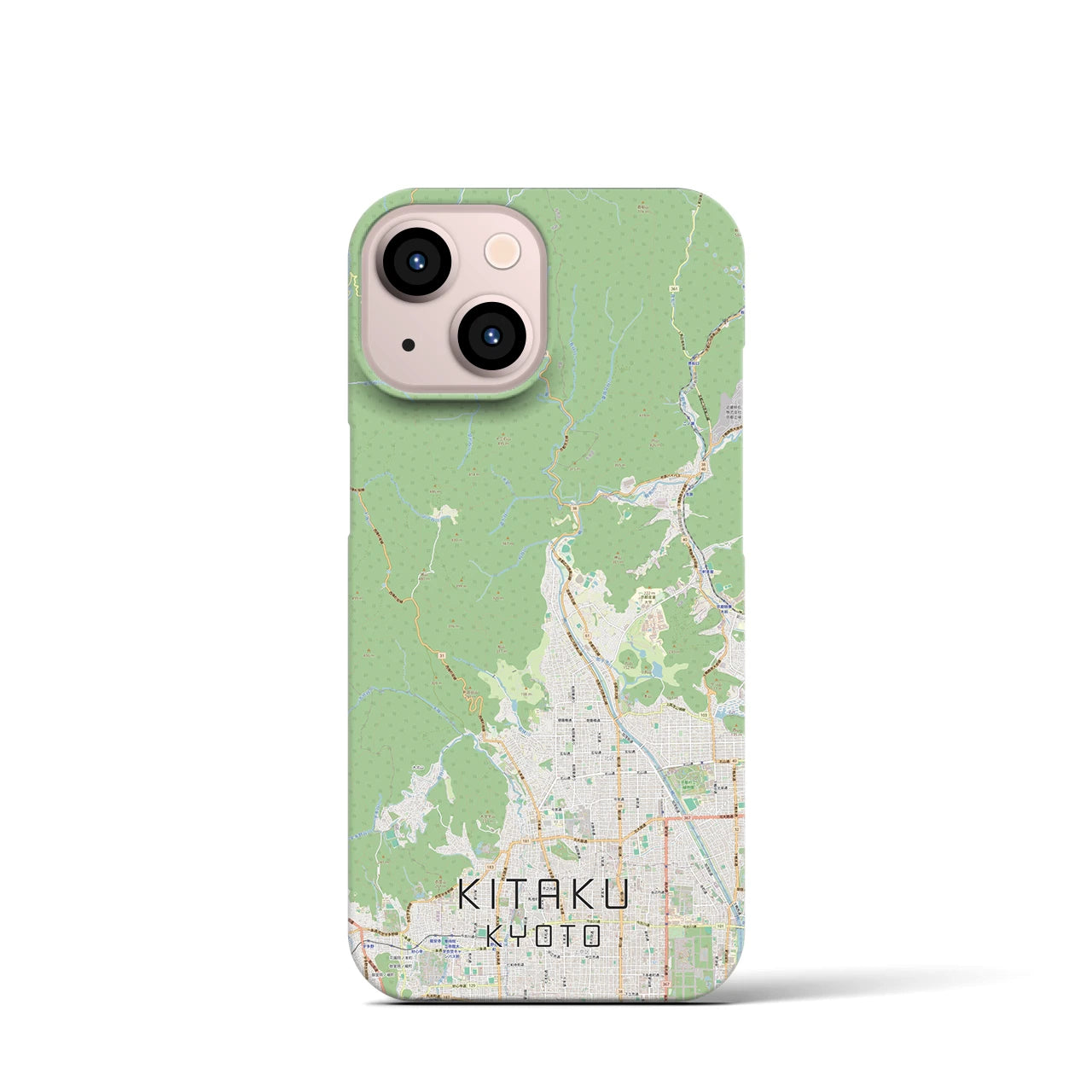 【北区（京都市）】地図柄iPhoneケース（バックカバータイプ・ナチュラル）iPhone 13 mini 用