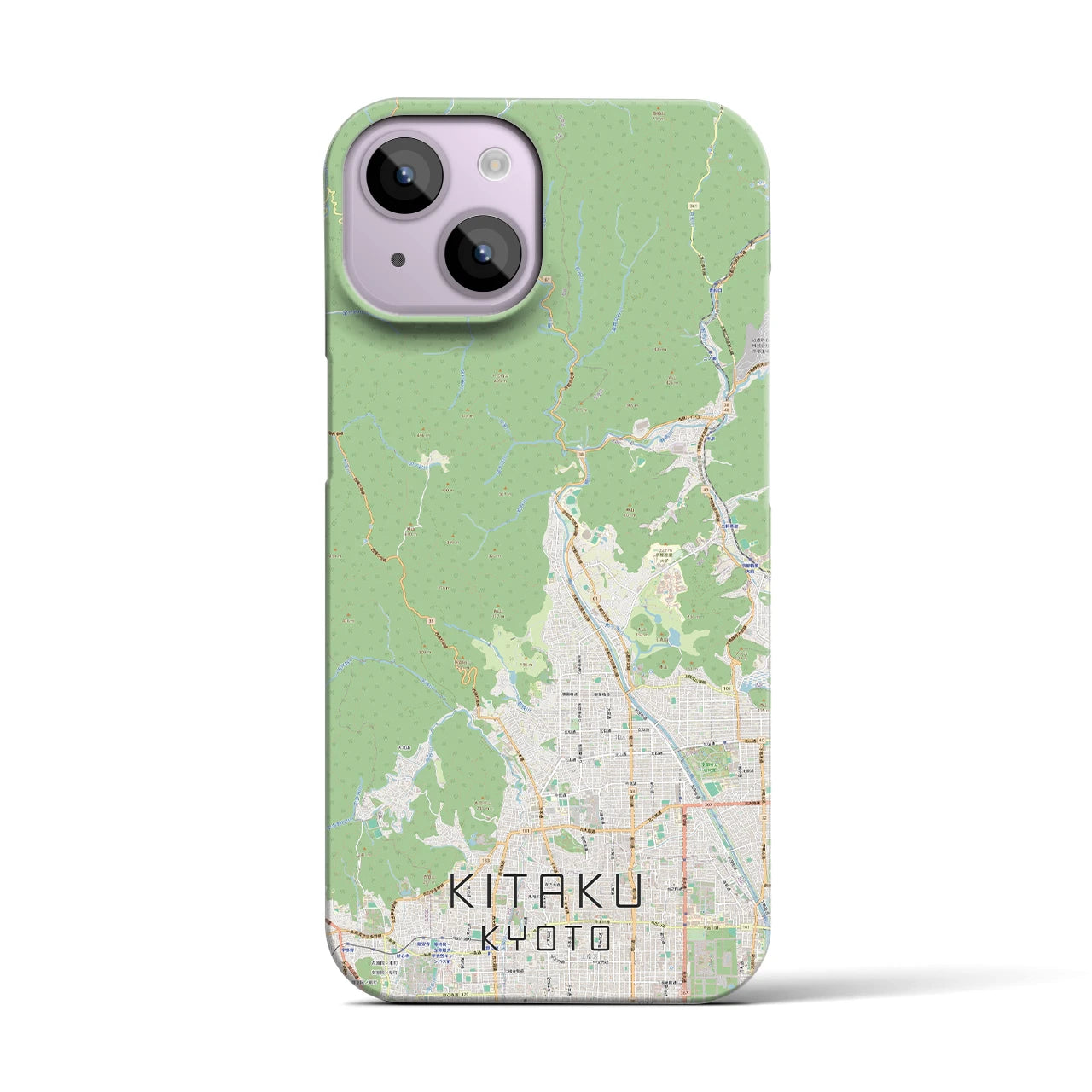【北区（京都市）】地図柄iPhoneケース（バックカバータイプ・ナチュラル）iPhone 14 用