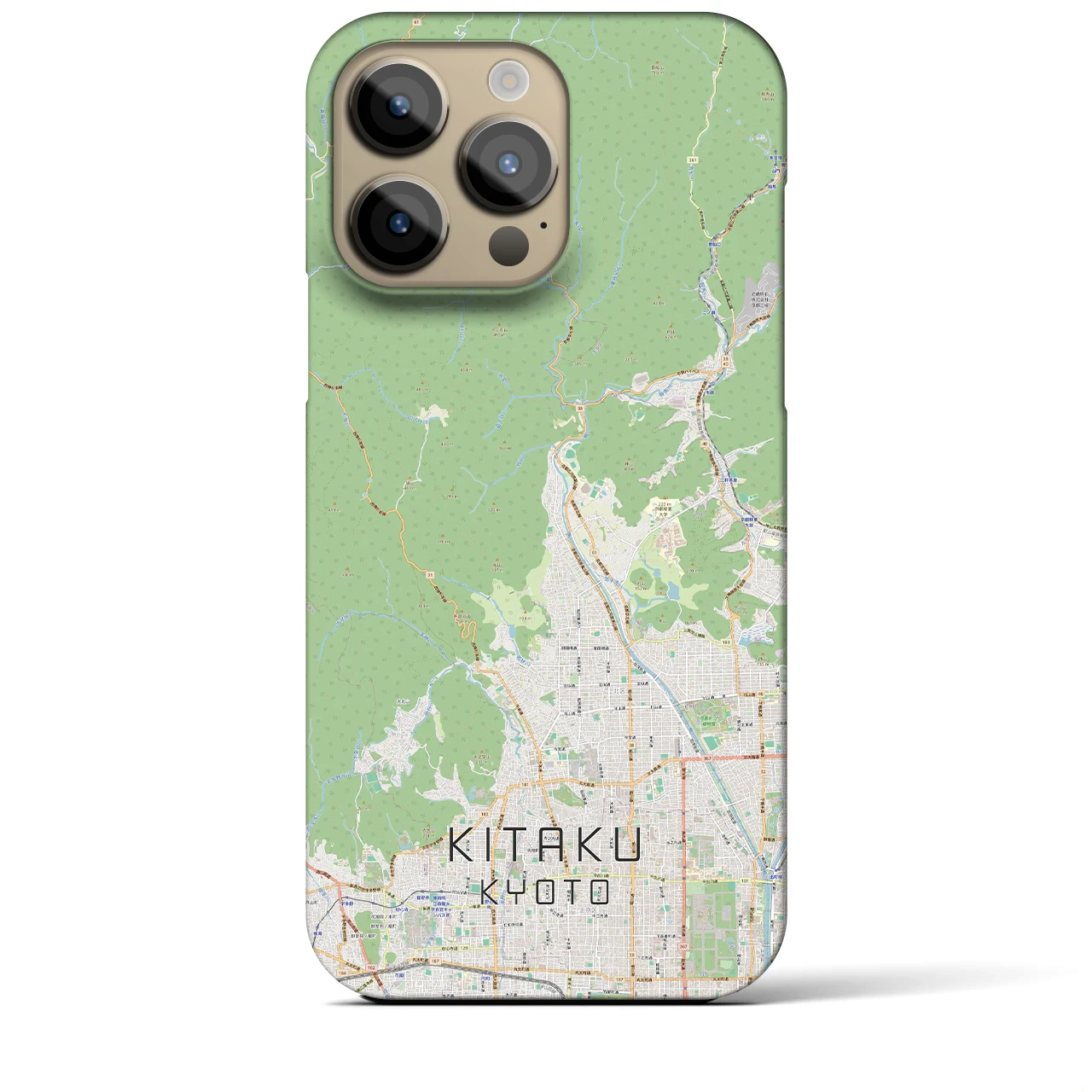 【北区（京都市）】地図柄iPhoneケース（バックカバータイプ・ナチュラル）iPhone 14 Pro Max 用