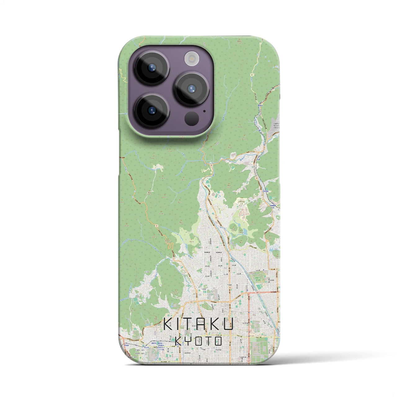 【北区（京都市）】地図柄iPhoneケース（バックカバータイプ・ナチュラル）iPhone 14 Pro 用