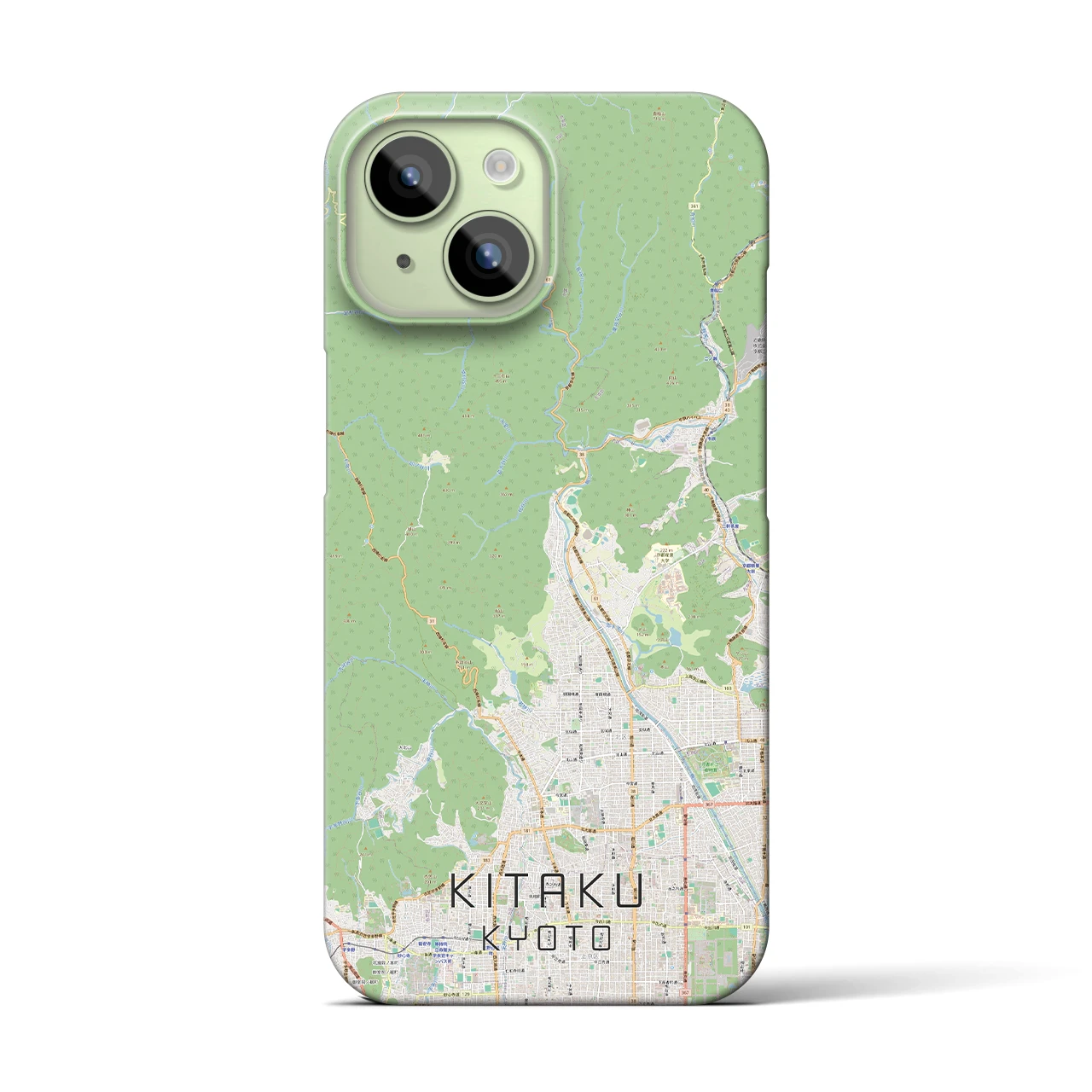 【北区（京都市）】地図柄iPhoneケース（バックカバータイプ・ナチュラル）iPhone 15 用