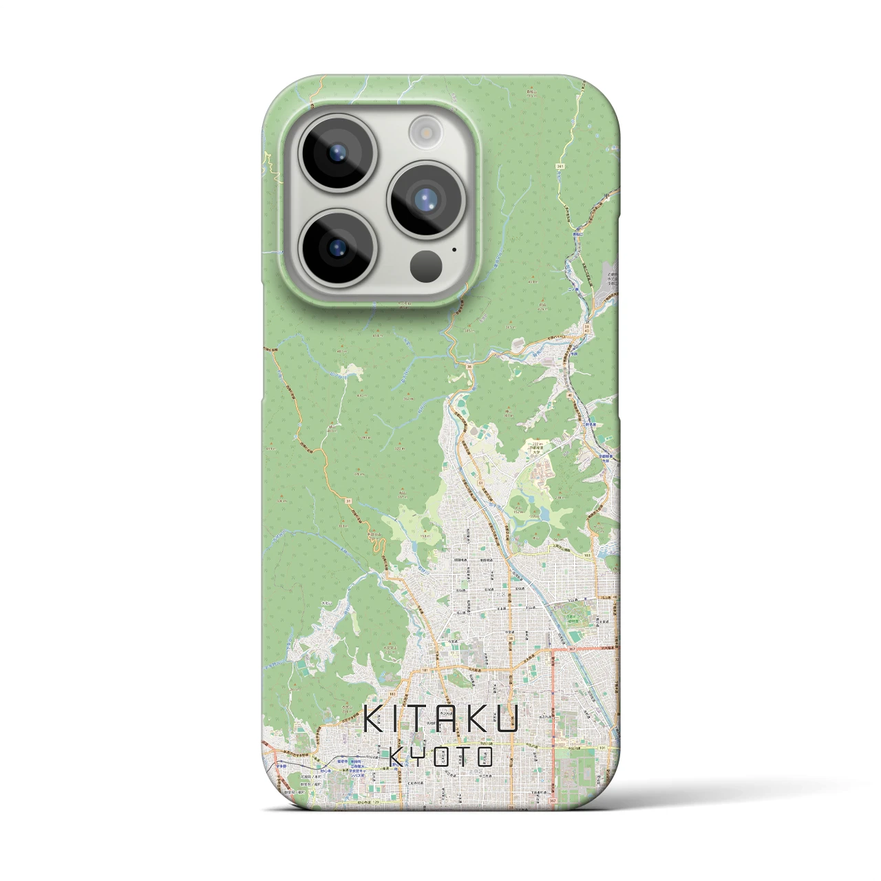 【北区（京都市）】地図柄iPhoneケース（バックカバータイプ・ナチュラル）iPhone 15 Pro 用