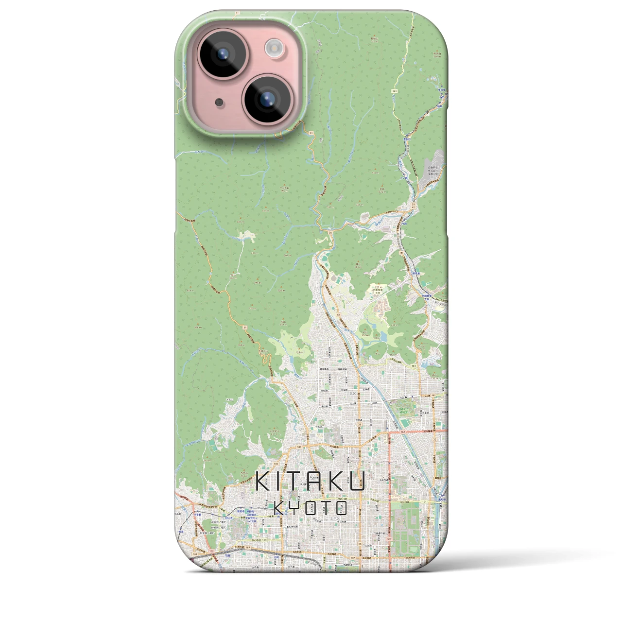 【北区（京都市）】地図柄iPhoneケース（バックカバータイプ・ナチュラル）iPhone 15 Plus 用