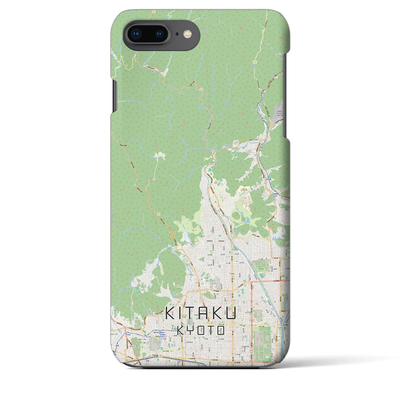 【北区（京都市）】地図柄iPhoneケース（バックカバータイプ・ナチュラル）iPhone 8Plus /7Plus / 6sPlus / 6Plus 用