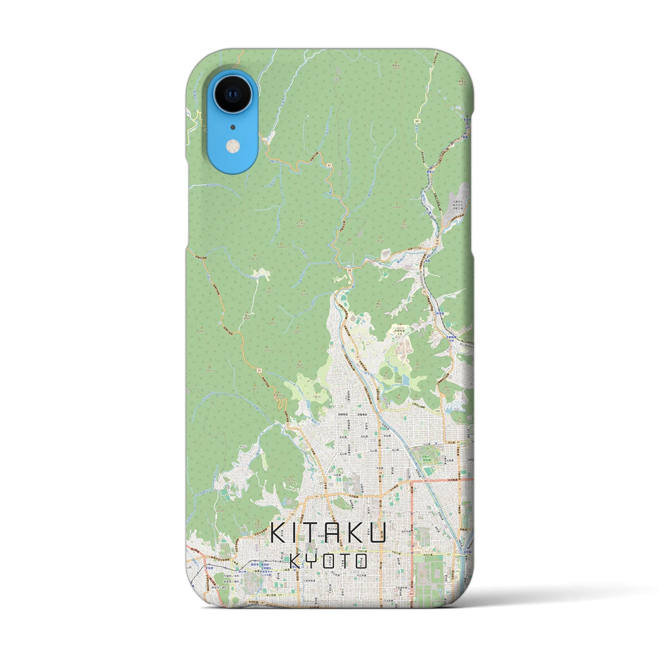 【北区（京都市）】地図柄iPhoneケース（バックカバータイプ・ナチュラル）iPhone XR 用