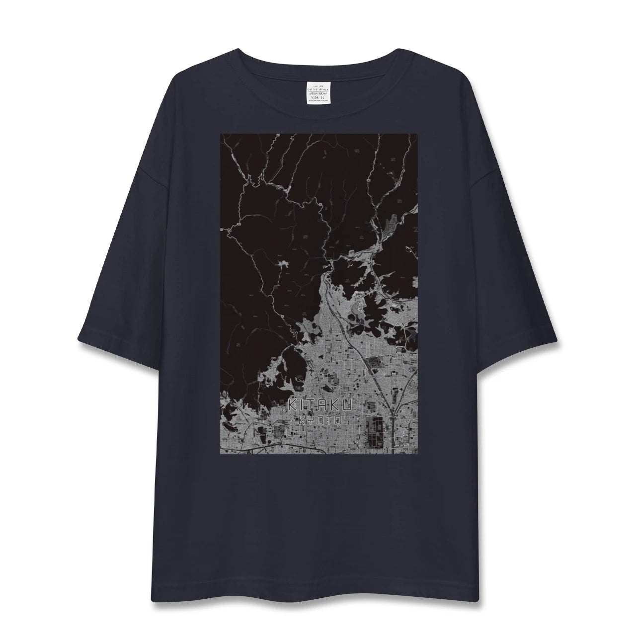 【北区（京都市）（京都府）】地図柄ビッグシルエットTシャツ