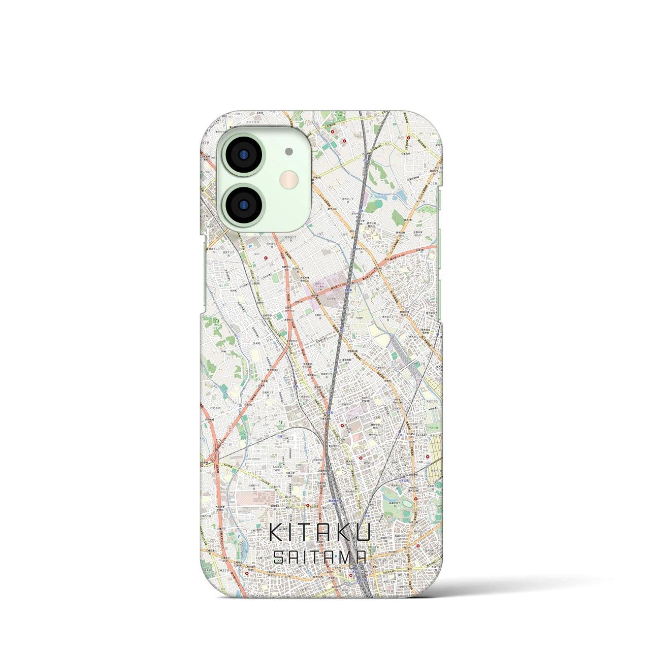【北区（さいたま市）】地図柄iPhoneケース（バックカバータイプ・ナチュラル）iPhone 12 mini 用