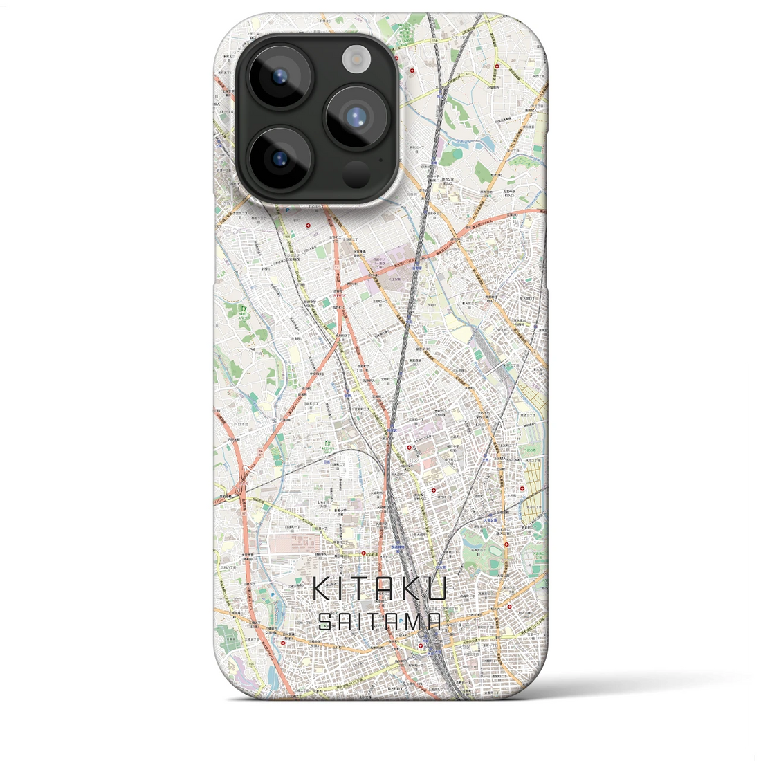 【北区（さいたま市）】地図柄iPhoneケース（バックカバータイプ・ナチュラル）iPhone 15 Pro Max 用