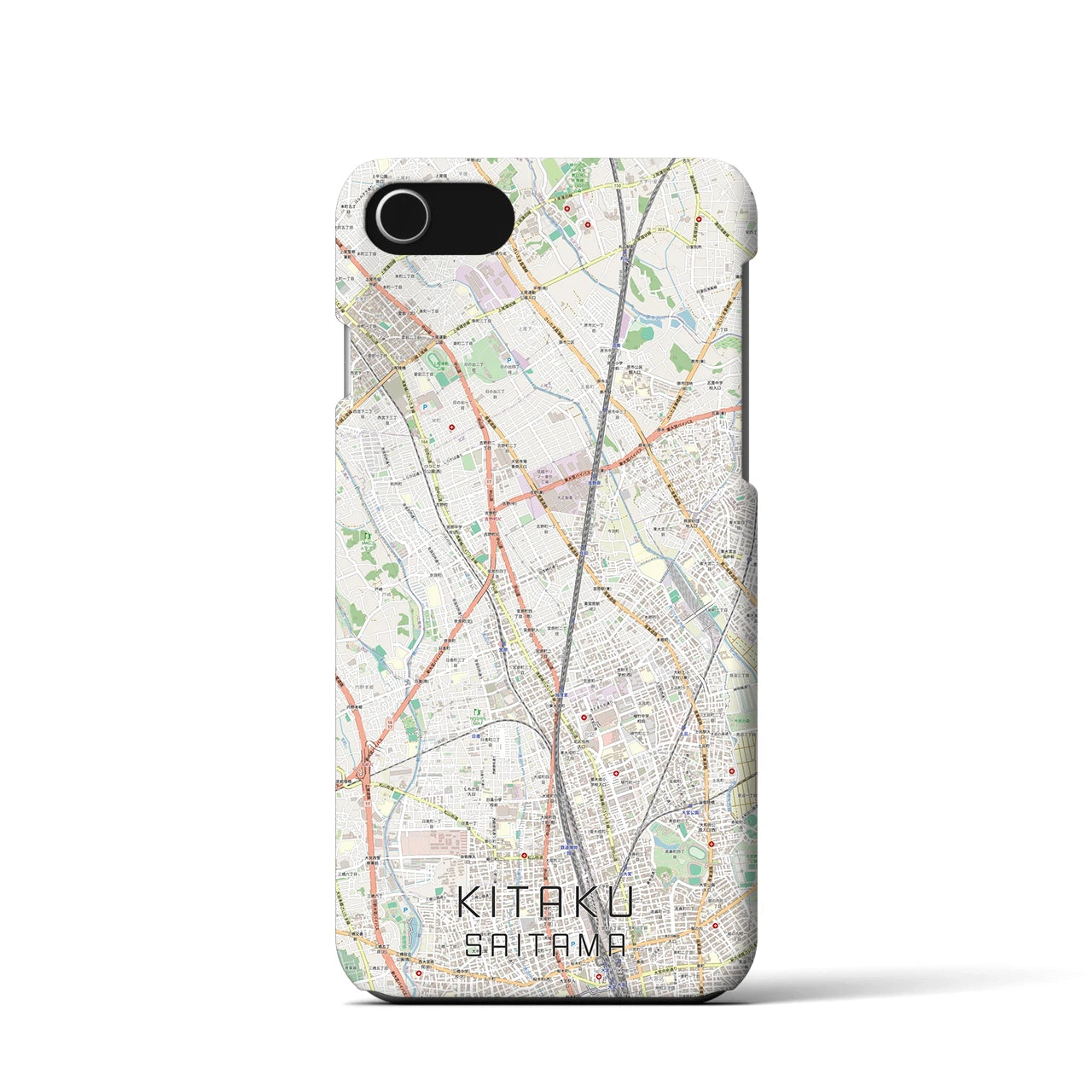 【北区（さいたま市）】地図柄iPhoneケース（バックカバータイプ・ナチュラル）iPhone SE（第3 / 第2世代） / 8 / 7 / 6s / 6 用