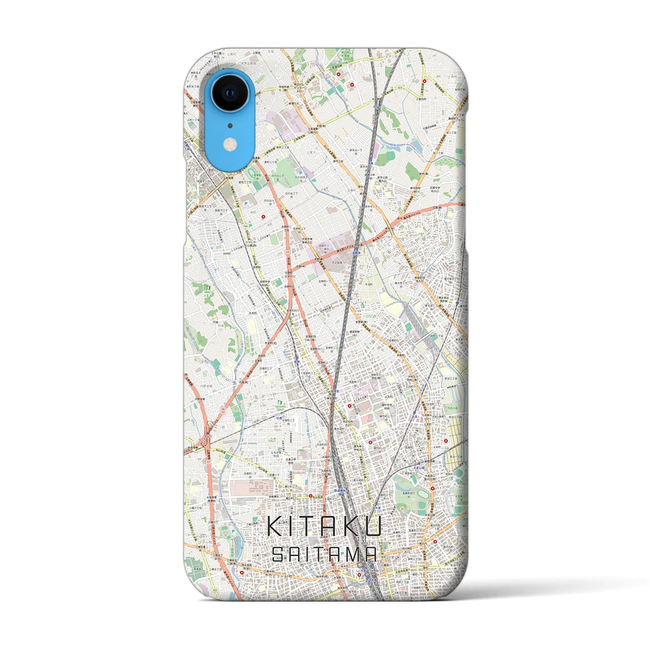 【北区（さいたま市）】地図柄iPhoneケース（バックカバータイプ・ナチュラル）iPhone XR 用