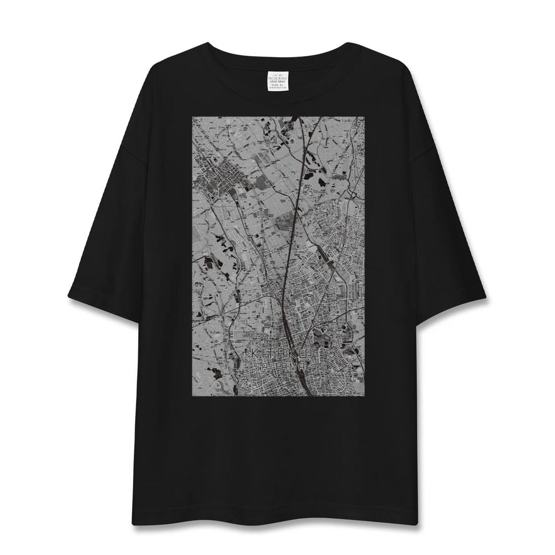【北区(さいたま市)(埼玉県)】地図柄ビッグシルエットTシャツ