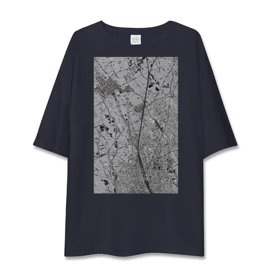 【北区（さいたま市）（埼玉県）】地図柄ビッグシルエットTシャツ