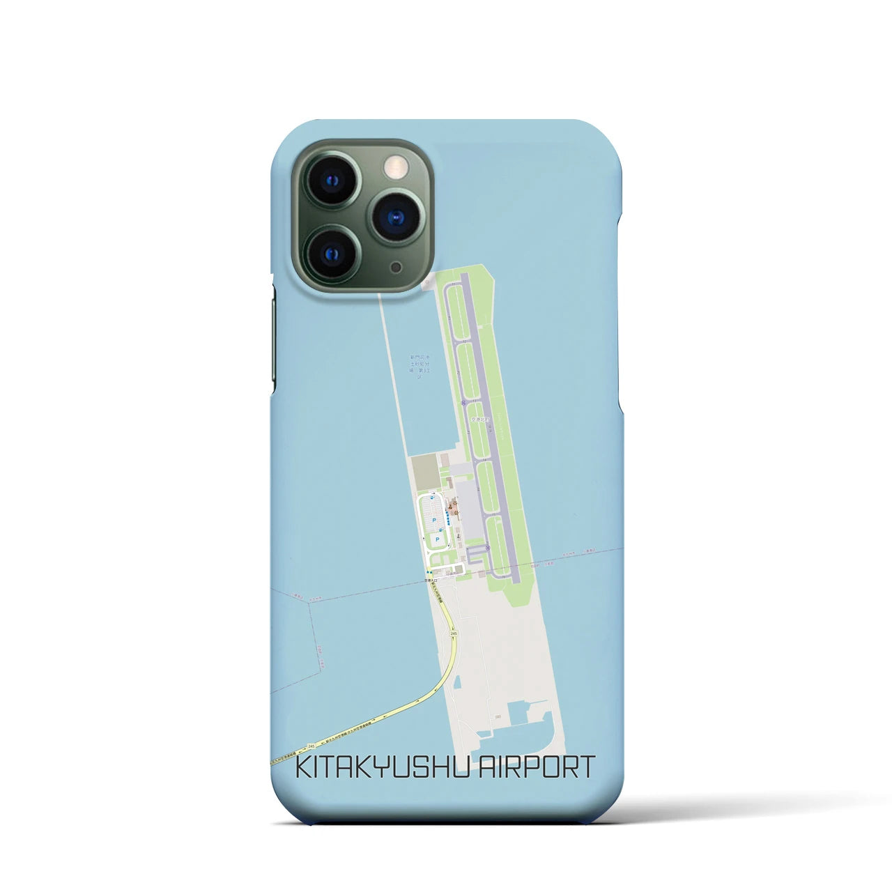 【北九州空港】地図柄iPhoneケース（バックカバータイプ・ナチュラル）iPhone 11 Pro 用
