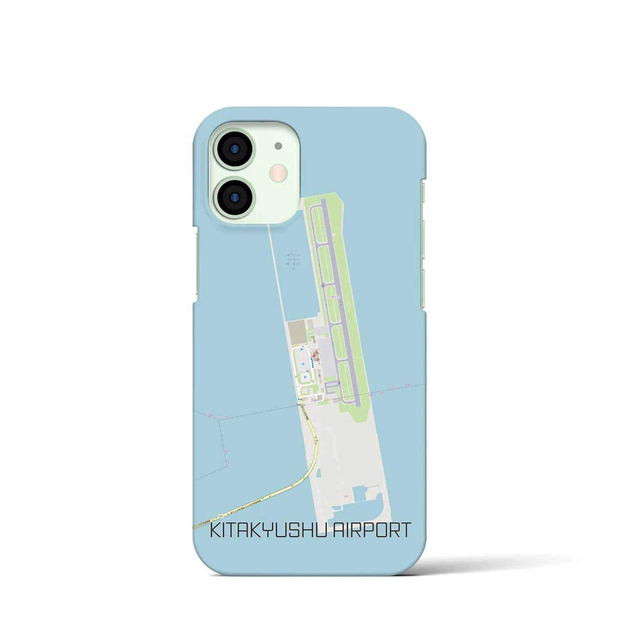 【北九州空港】地図柄iPhoneケース（バックカバータイプ・ナチュラル）iPhone 12 mini 用