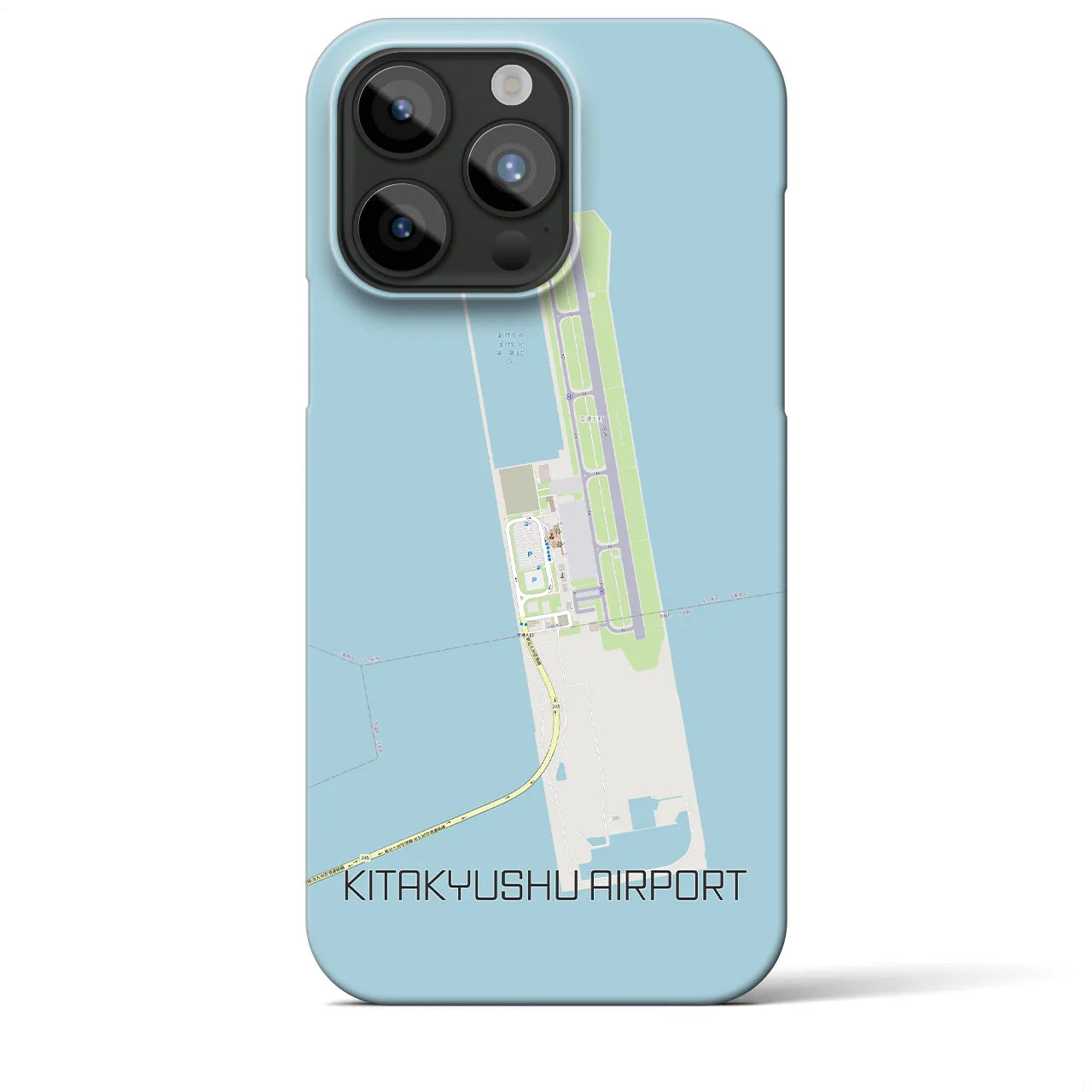 【北九州空港】地図柄iPhoneケース（バックカバータイプ・ナチュラル）iPhone 15 Pro Max 用