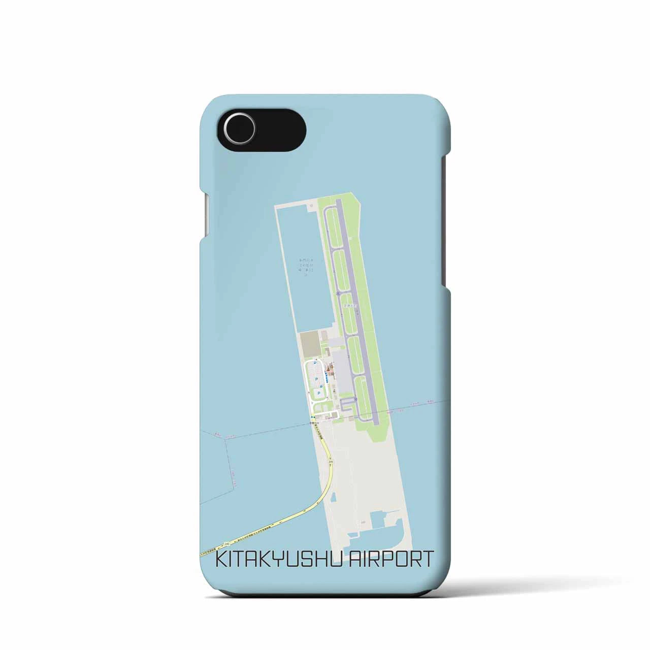 【北九州空港】地図柄iPhoneケース（バックカバータイプ・ナチュラル）iPhone SE（第3 / 第2世代） / 8 / 7 / 6s / 6 用