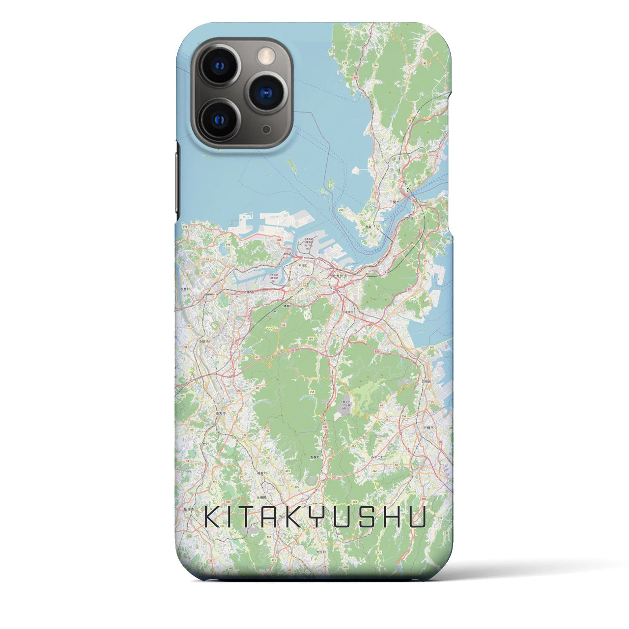 【北九州】地図柄iPhoneケース（バックカバータイプ・ナチュラル）iPhone 11 Pro Max 用