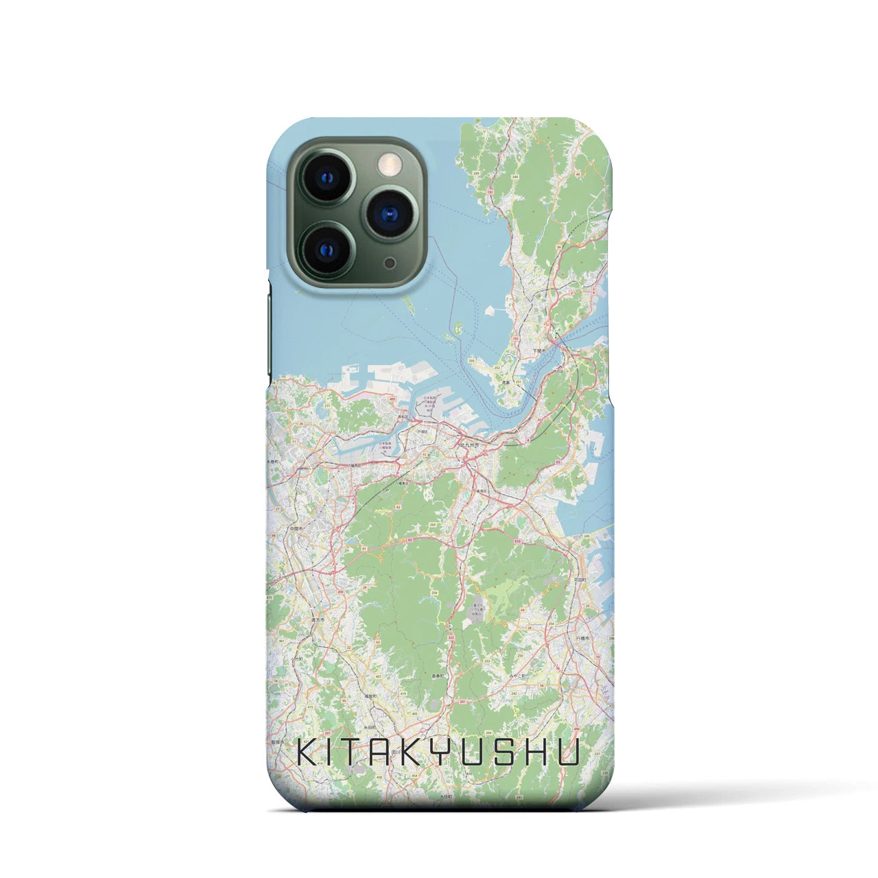 【北九州】地図柄iPhoneケース（バックカバータイプ・ナチュラル）iPhone 11 Pro 用
