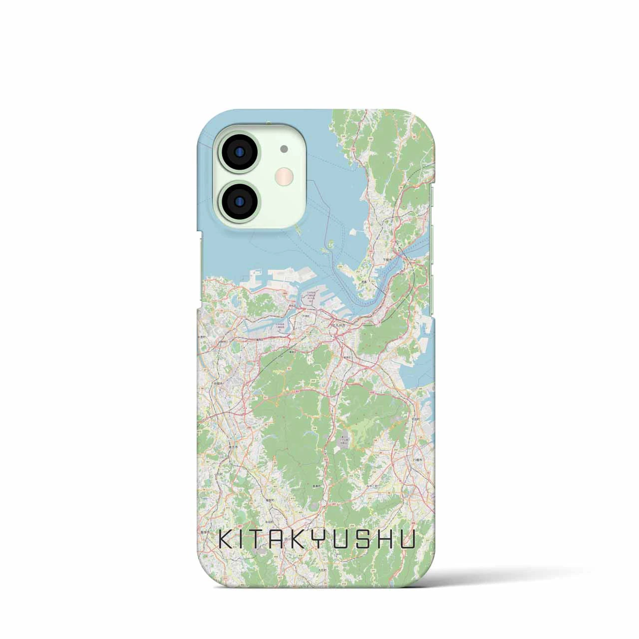 【北九州】地図柄iPhoneケース（バックカバータイプ・ナチュラル）iPhone 12 mini 用