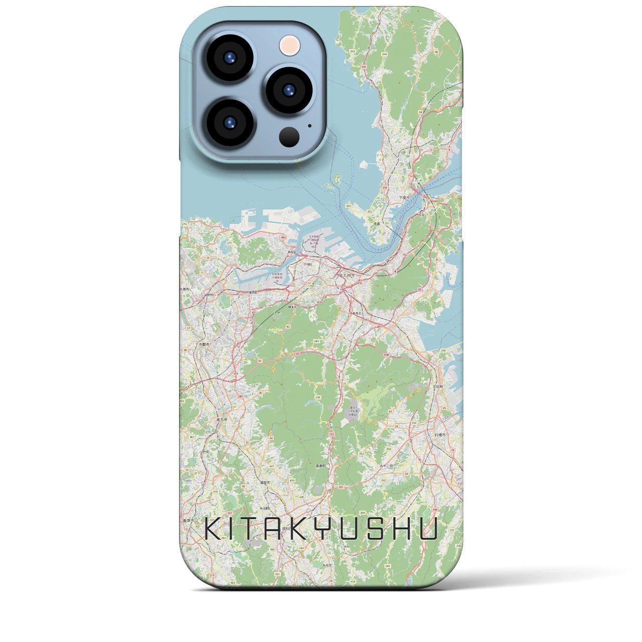 【北九州】地図柄iPhoneケース（バックカバータイプ・ナチュラル）iPhone 13 Pro Max 用